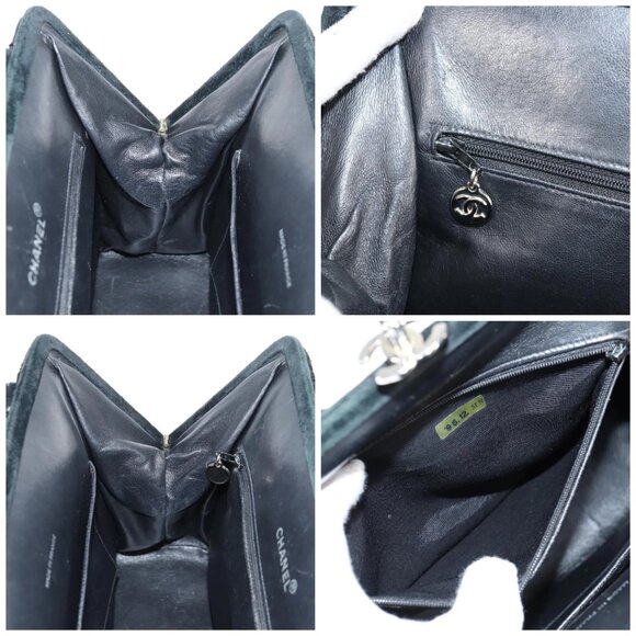 CHANEL Matelasse Hand Bag Suede Black Silver CC Auth - Picture 13 of 15